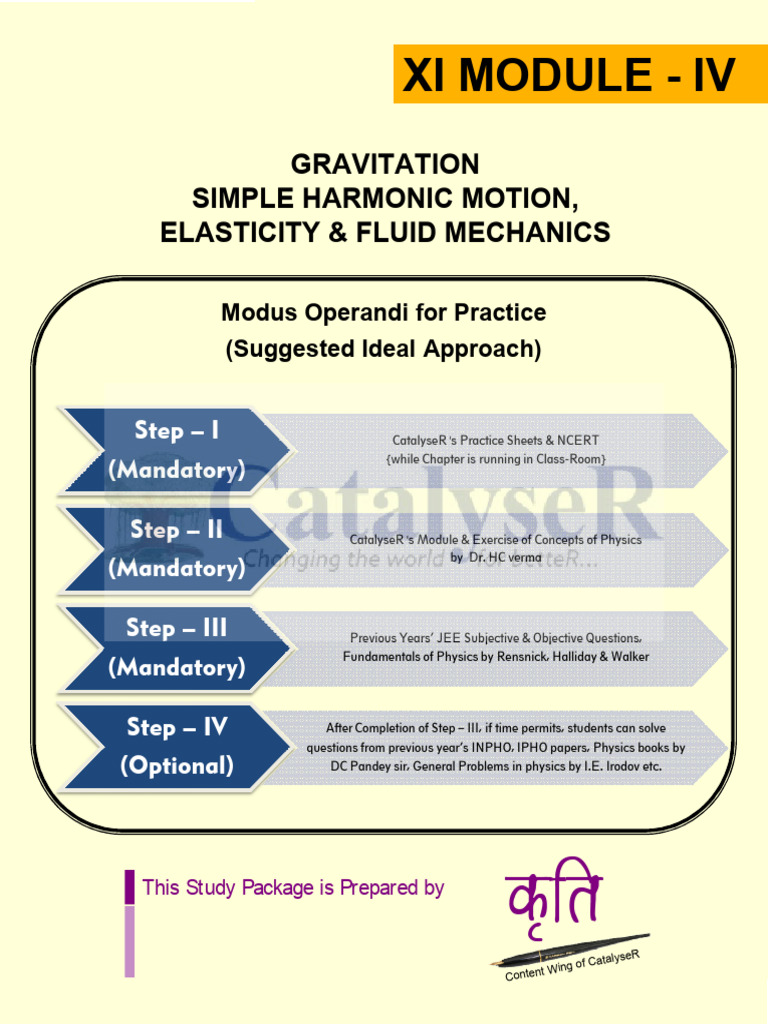 Physics Gravitation SHM Elasticity Fluid Mechanics Complete Module ...