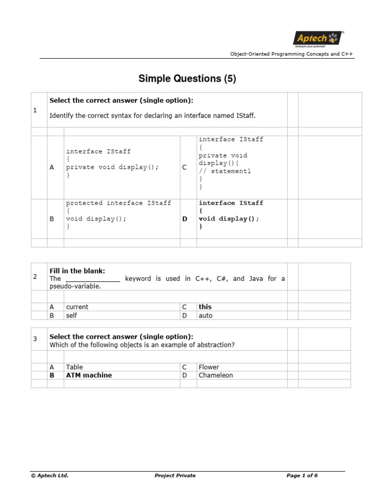 Sample Question Paper in C++ | PDF | Class (Computer Programming) | C++