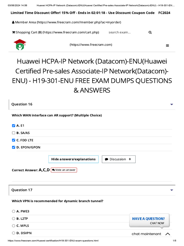 H19-301 Exam Dumps for Huawei Certification | PDF | Computer Network ...