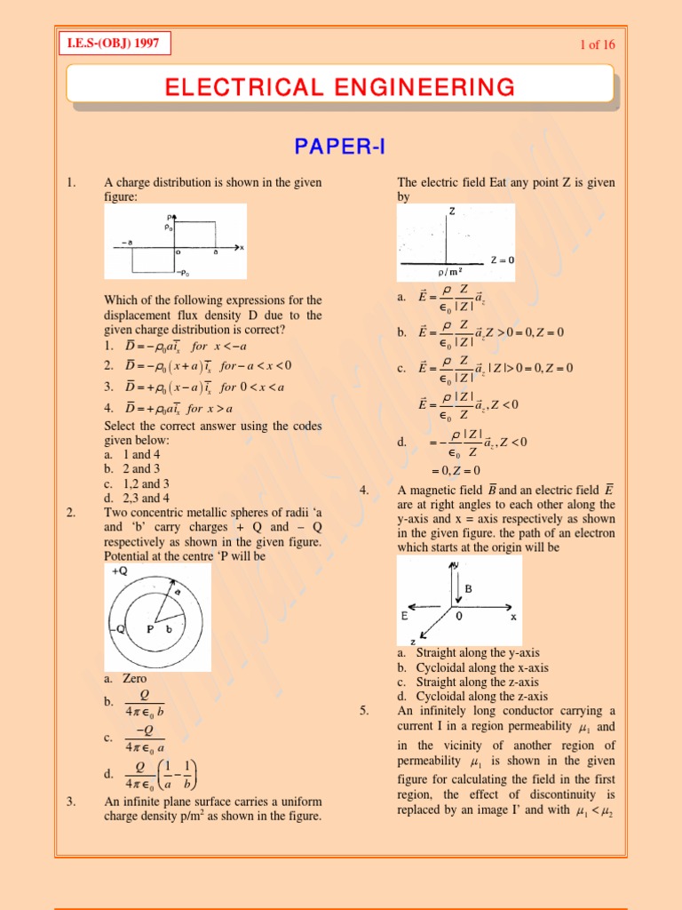 IES - Objective Paper I & II Electrical - 1997 - 2008 | PDF