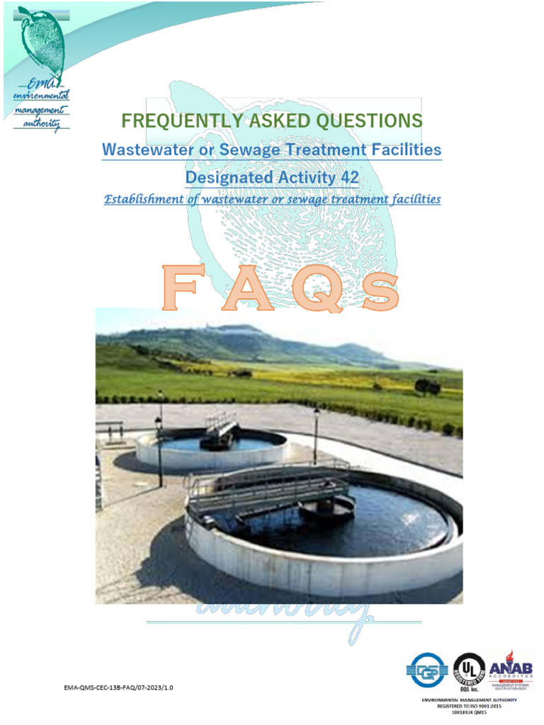Wastewater Treatment Facilities FAQ | PDF | Sewage Treatment | Water ...