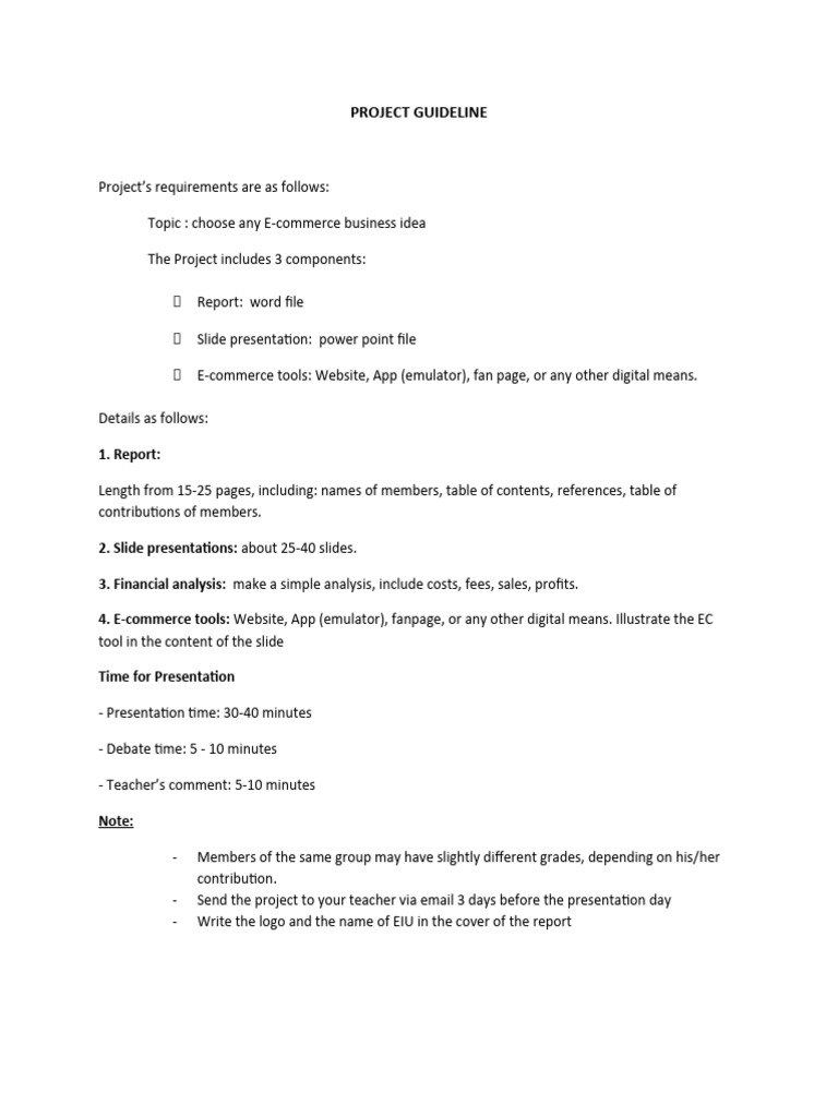 E-commerce Project Guidelines and Requirements | PDF | E Commerce ...