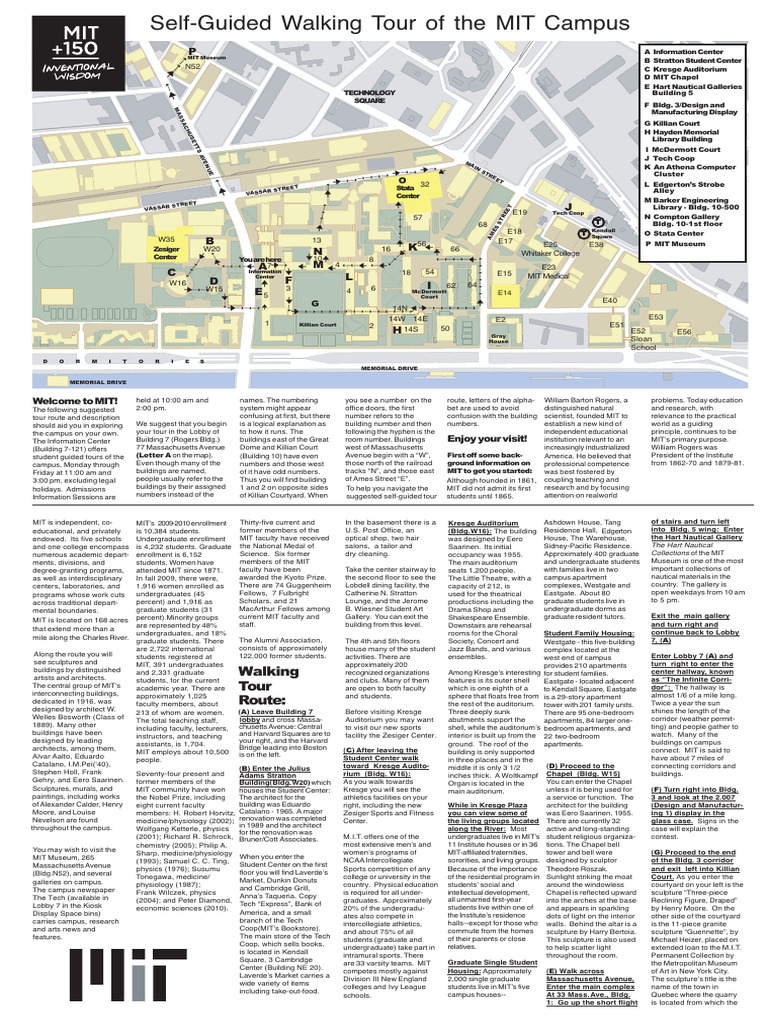 MIT Campus Self-Guided Walking Tour | PDF | Massachusetts Institute Of ...