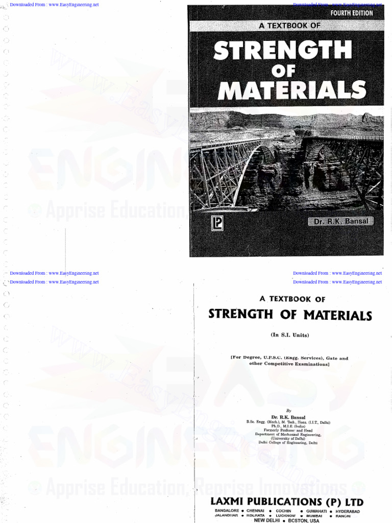 Strength of Materials by R K BANSAL PDF