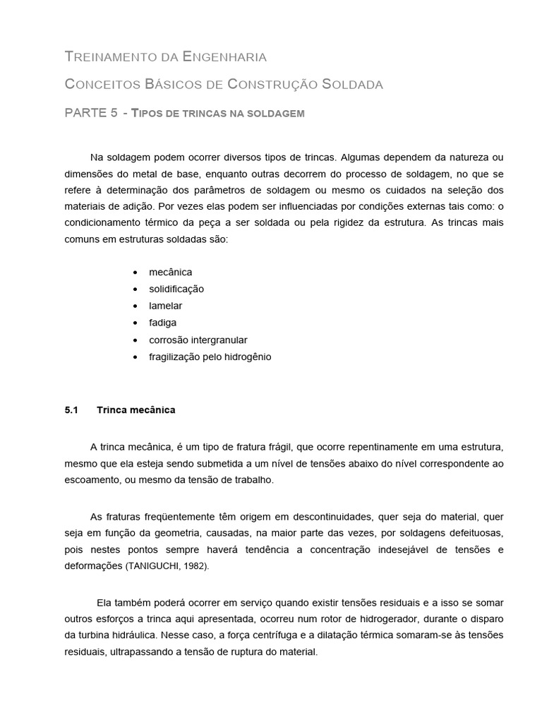 Tipos de Trincas na Soldagem | PDF | Corrosão | Estresse (Mecânica)