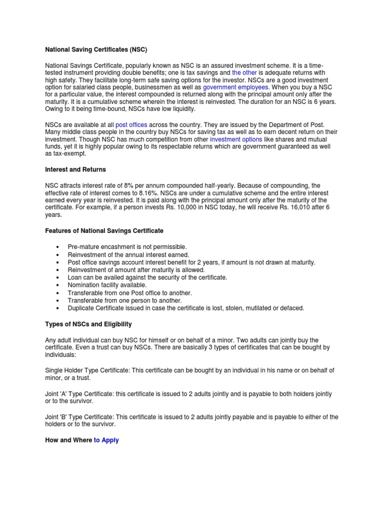SAVING CERTIFICATES intelligence overview