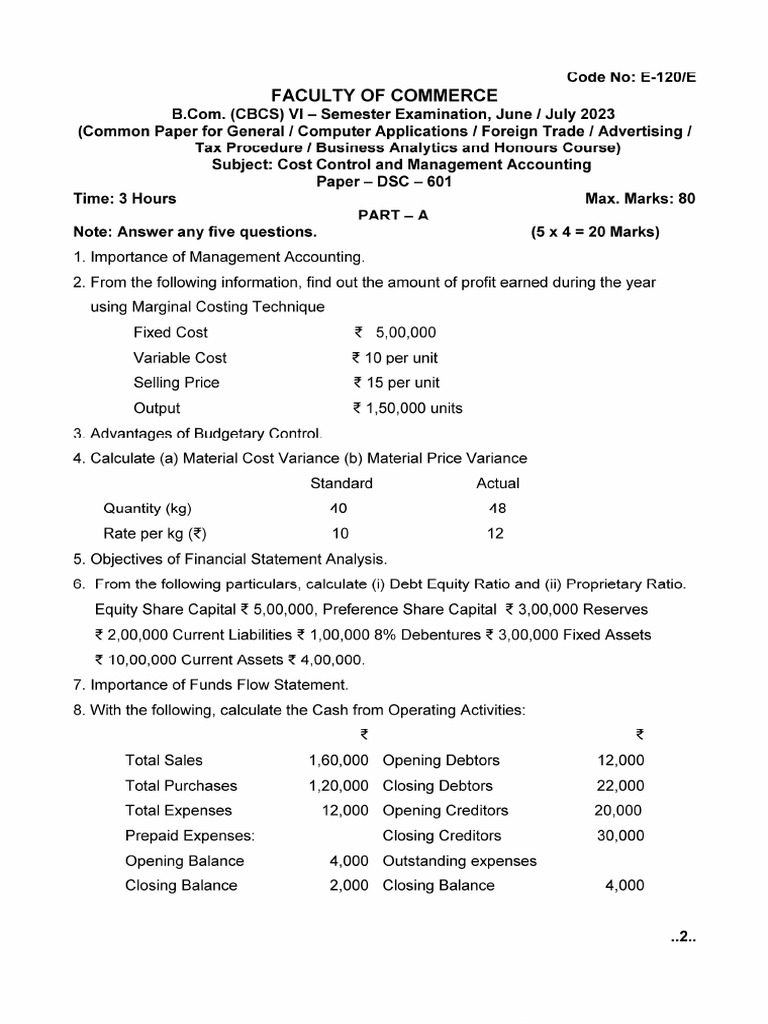 Cost control and management accounting pdf