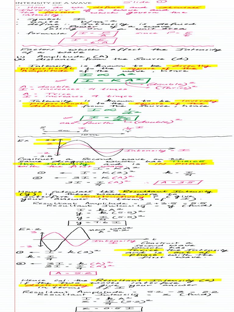 Intensity of A Wave | PDF
