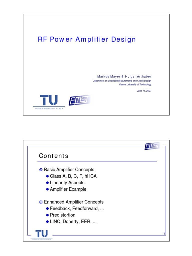 RF Power Amplifier Design Overview | PDF