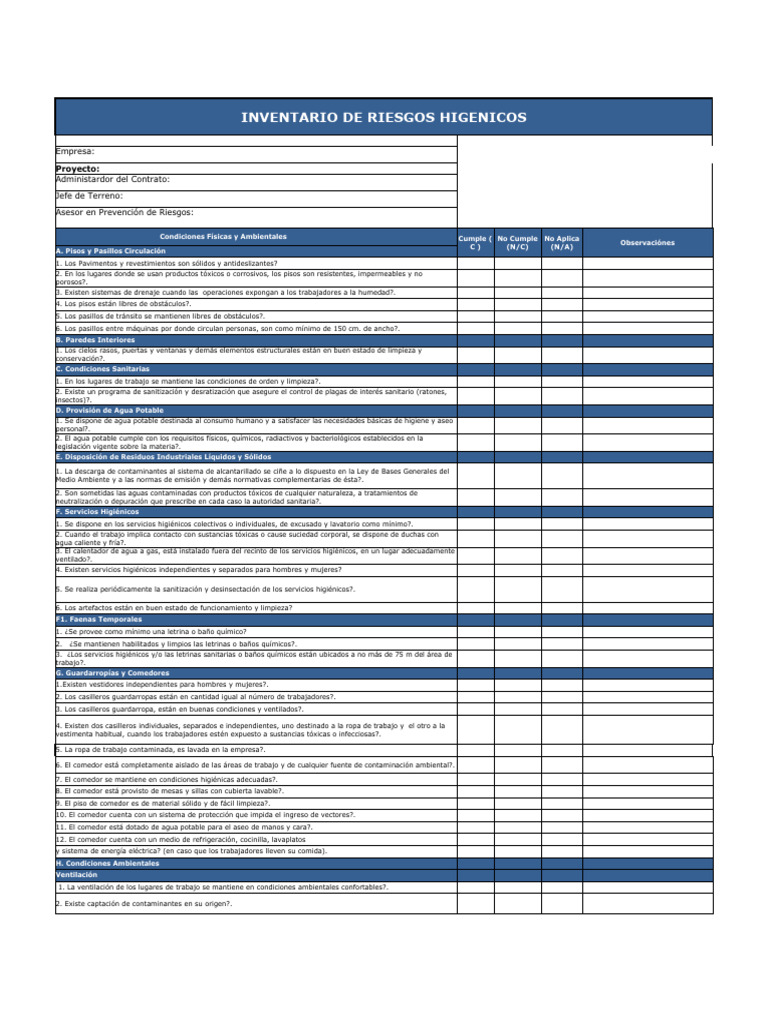 Inventario de riesgos higienicos n 594 pdf agua higiene