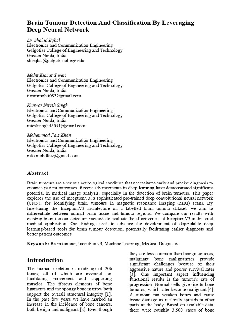 Brain Tumour Detection via InceptionV3 | PDF | Deep Learning | Brain Tumor