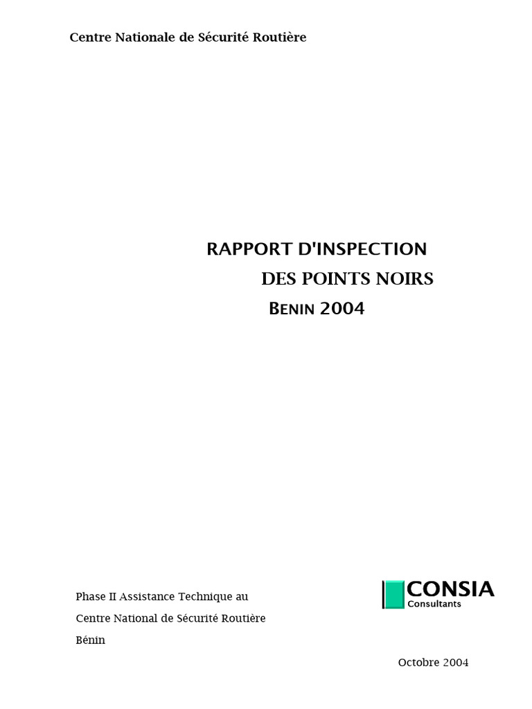 Rapport D'inspection | PDF | Voitures | Piéton