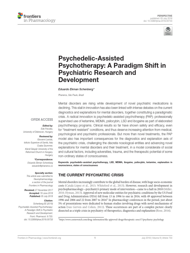 Psychedelic-Assisted Psychotherapy - A Paradigm Shift in Psychiatric ...
