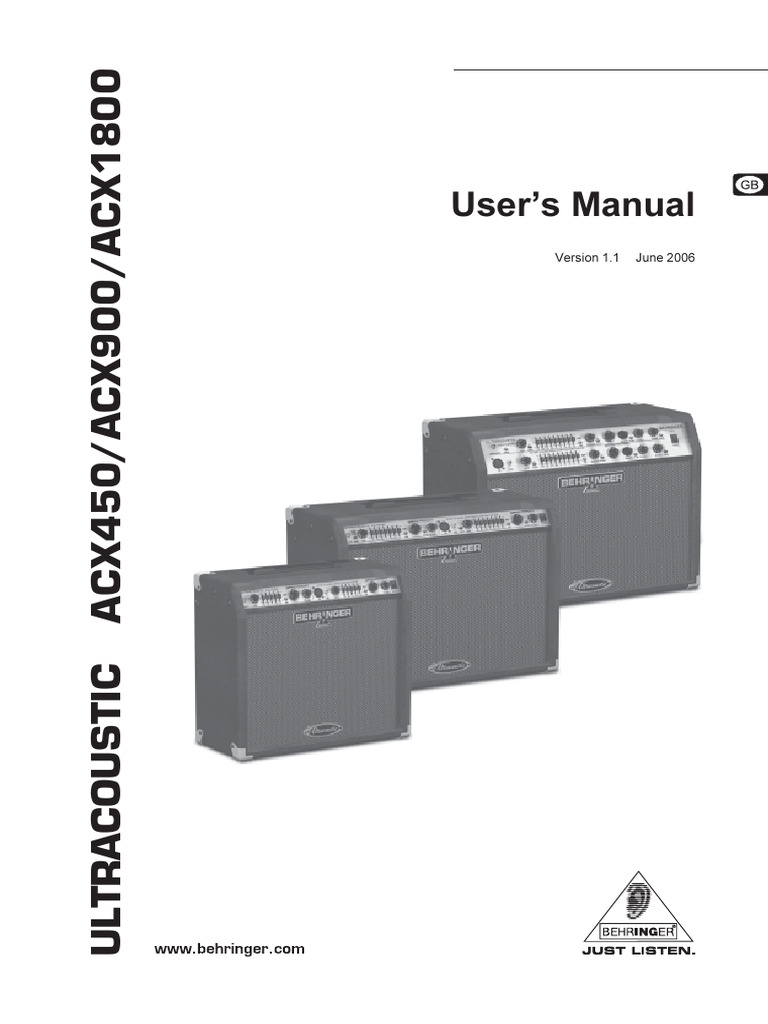 Behringer Acx 450 900 1800 Users Manual | PDF | Ac Power Plugs And ...