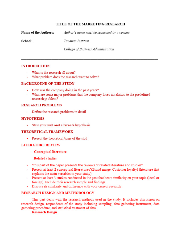 Market Research Format | PDF | Statistics | Data