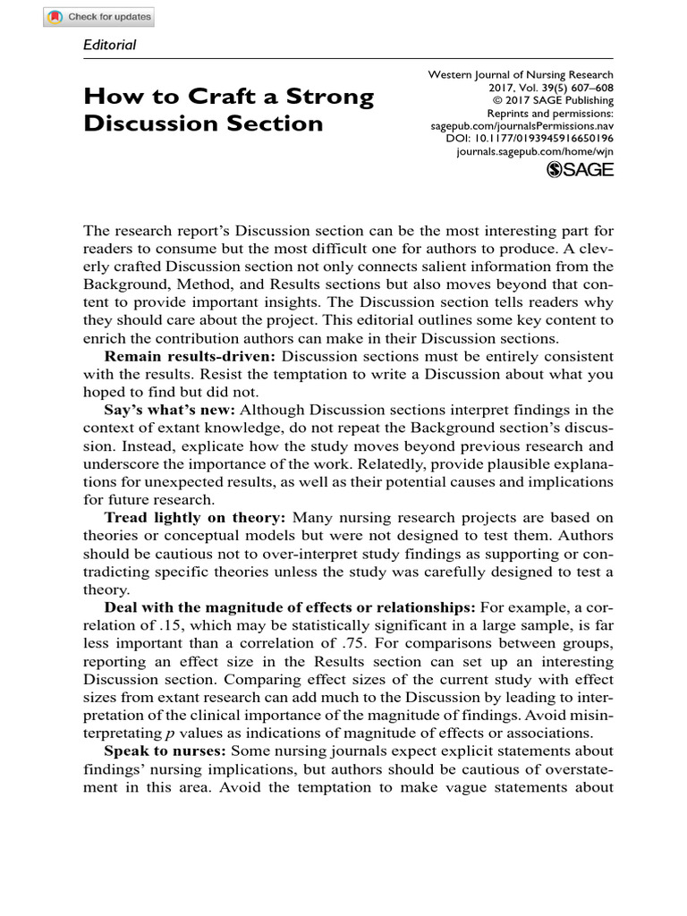 Crafting Effective Discussion Sections | PDF | Effect Size | Cognition