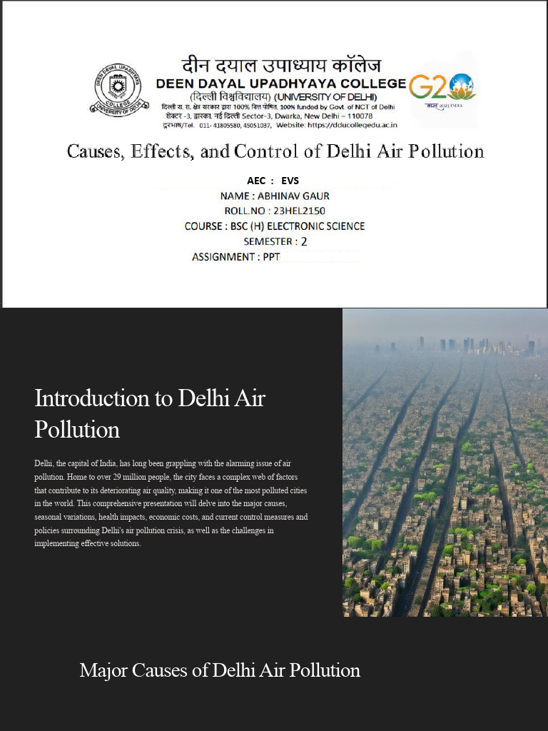 Delhi Air Pollution: Causes & Solutions | PDF | Air Pollution | Pollution
