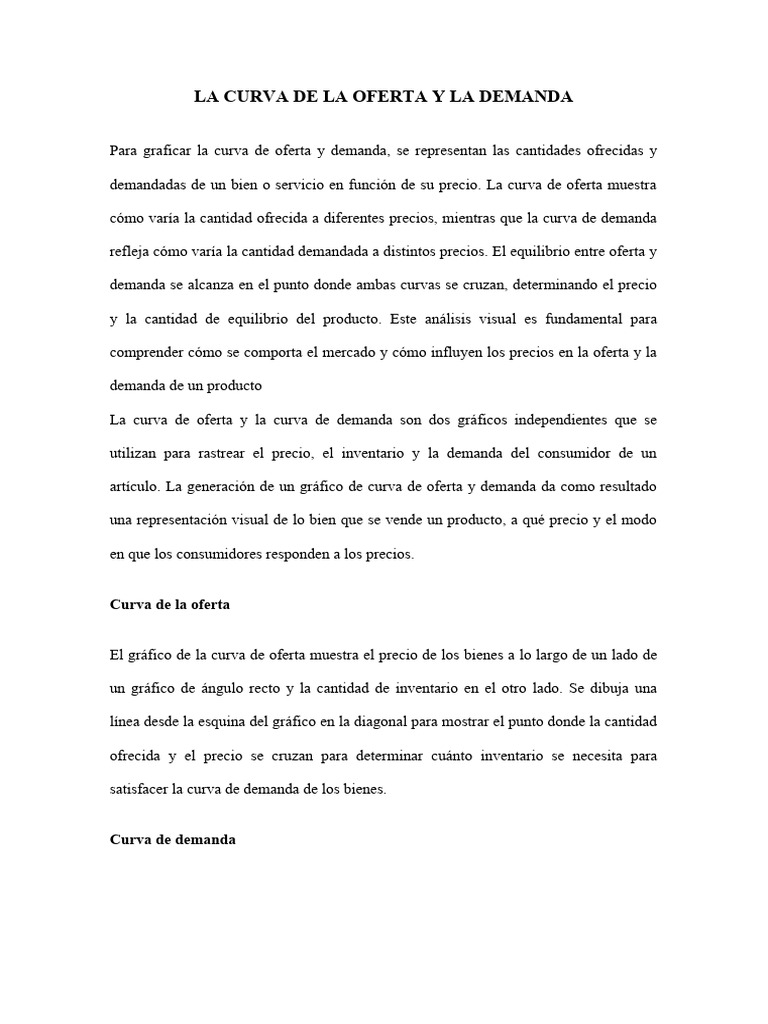 La Curva de La Oferta y La Demanda | PDF