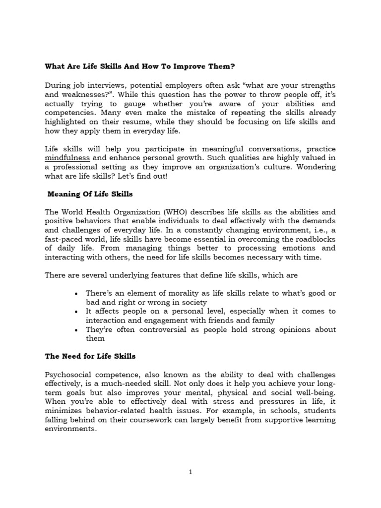 Life Skills 2 Pdf Nonverbal Communication Communication