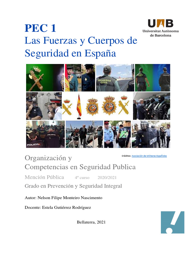 PEC 1 Las Fuerzas y Cuerpos de Seguridad en España | PDF | Policía | España