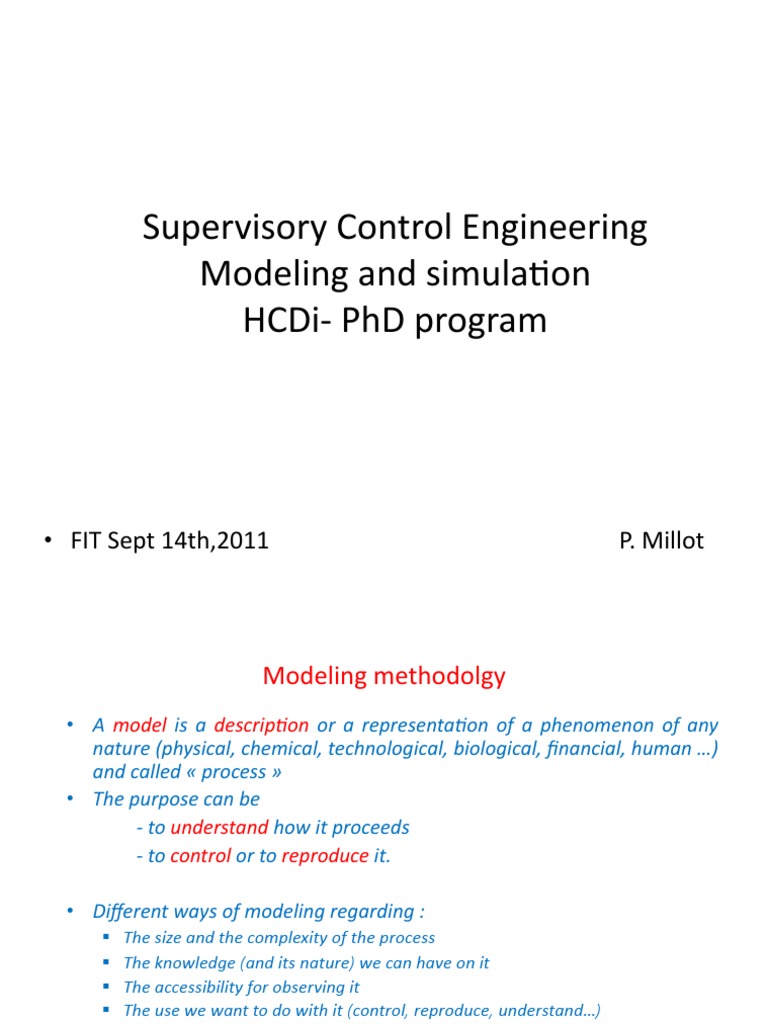 Supervisory Control Engineering Modeling | PDF | Laplace Transform ...