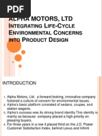 ALPHA MOTORS LTD Integrating Life Cycle Enviro