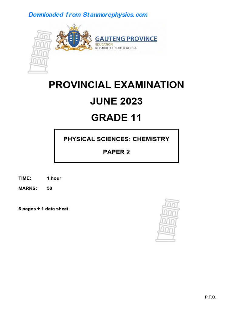 Grade 11 Chemistry Exam | PDF | Chemical Bond | Intermolecular Force