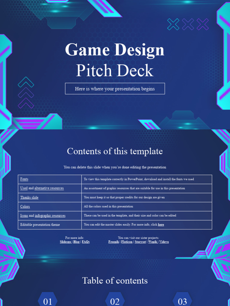 Game Design Pitch Deck by Slidesgo PDF Market (Economics) Icon