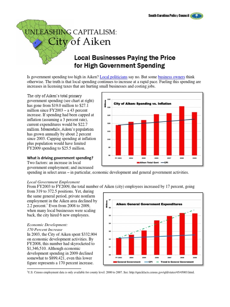 Aiken Fact Sheet PDF Government Spending Taxes