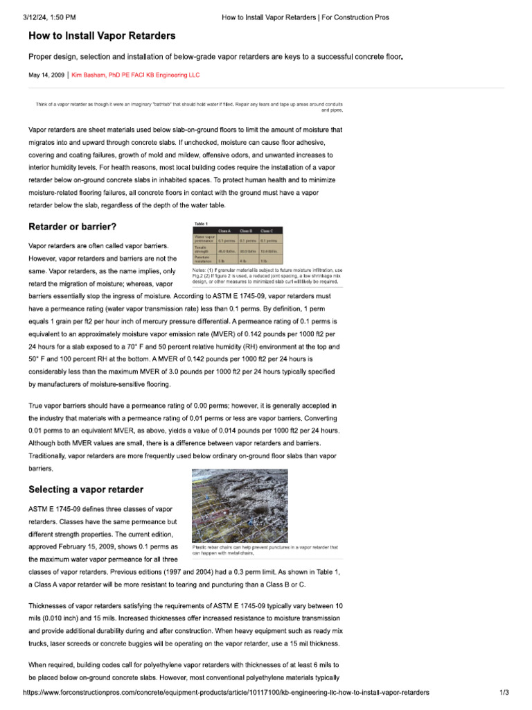 How To Install Vapor Retarders For Construction Pros Pdf