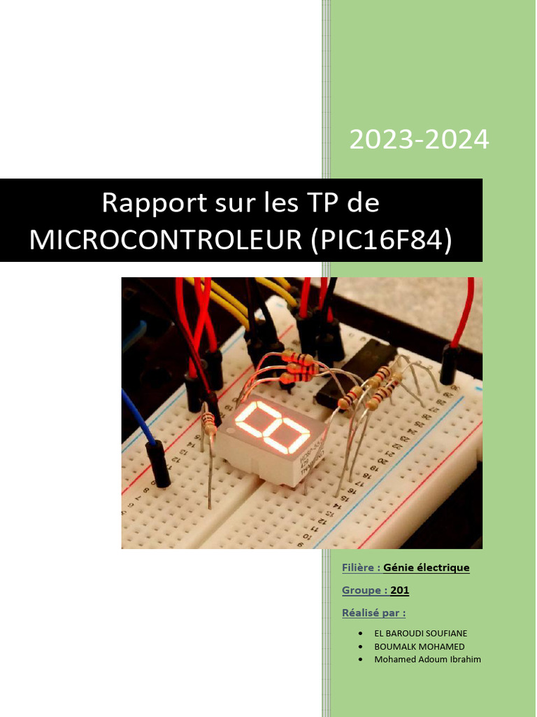 TP Microcontrôleur PIC16F84 : Feux et Afficheurs | PDF