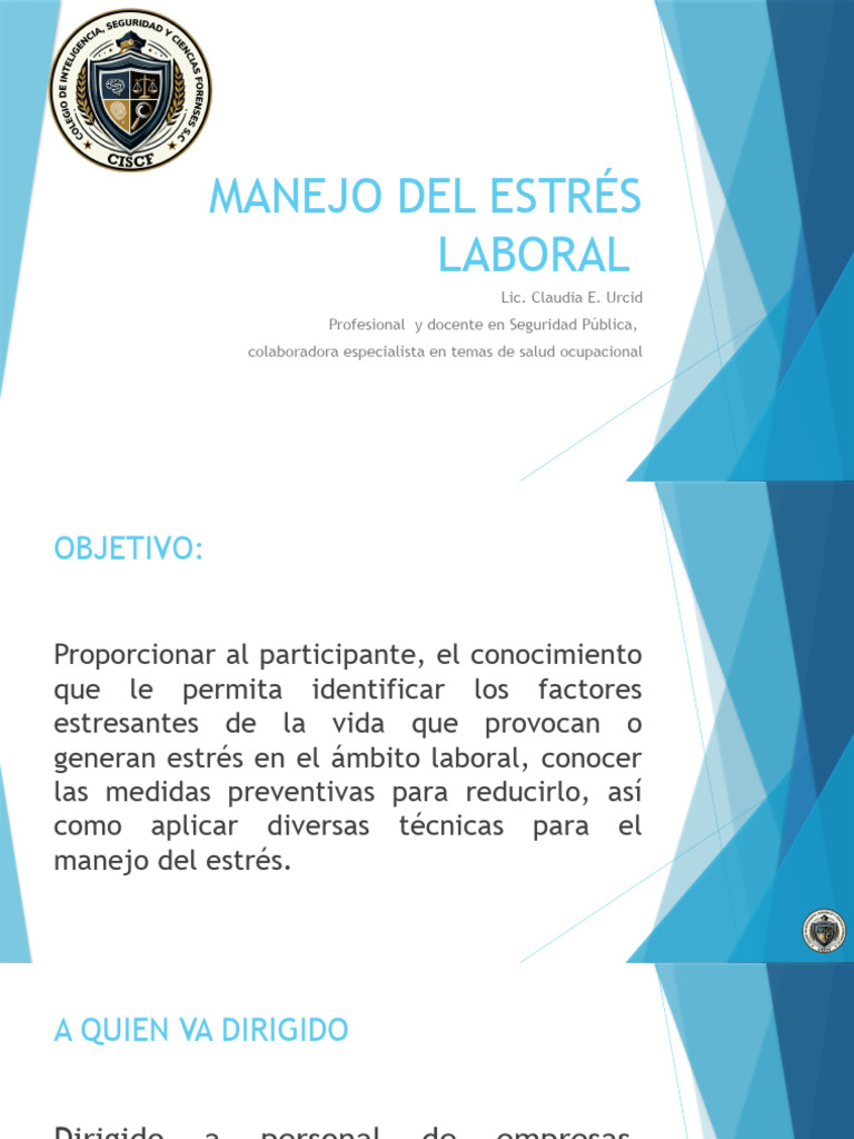 Manejo Del Estrés Laboral | PDF | Estrés (biología)