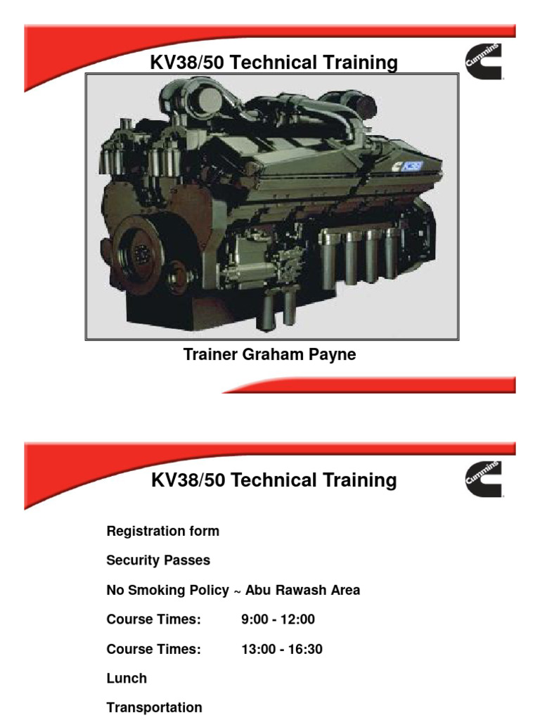 KV38/50 Engine Training Overview | PDF | Piston | Radiator
