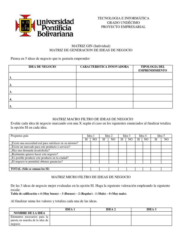 matriz-filtroideas-negocio-pdf-iniciativa-empresarial-an-lisis-foda