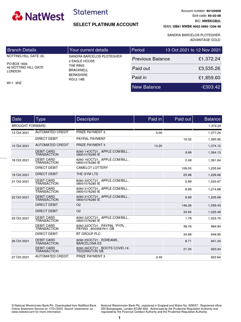 7 Statment | PDF | Debit Card | Pay Pal
