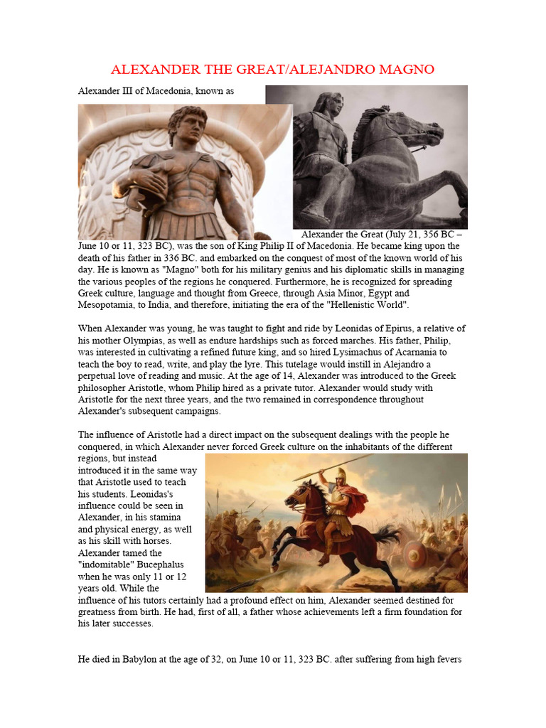 Alexander the Great: Conquests and Legacy | PDF | Alexander The Great