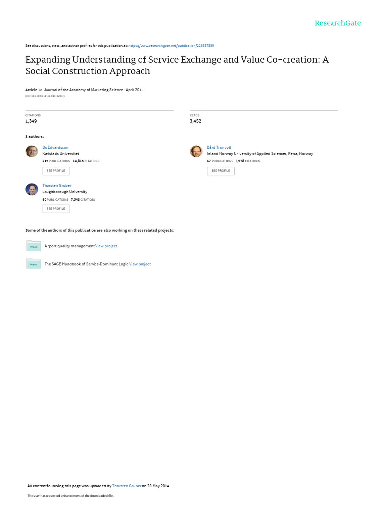 Artigo - Expanding Understanding of Service Exchange and Value Co ...