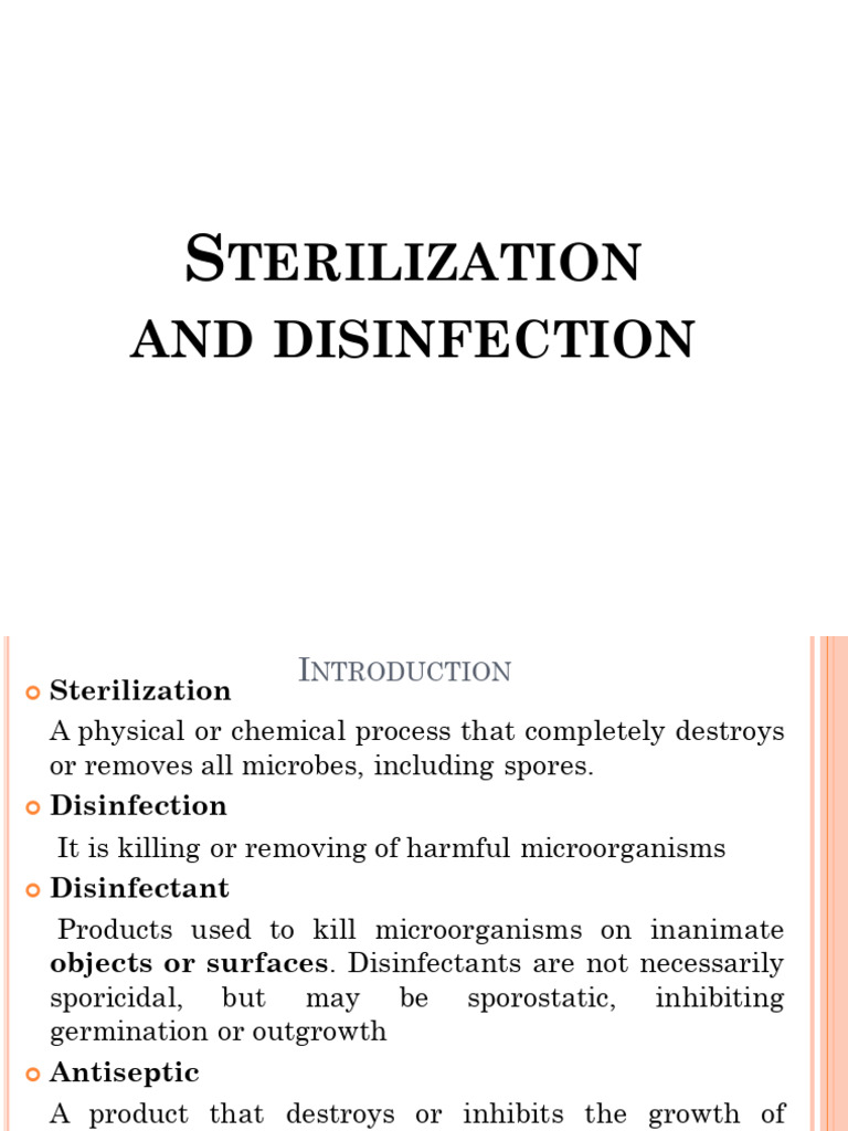 Sterilization and disinfection PDF Sterilization (Microbiology