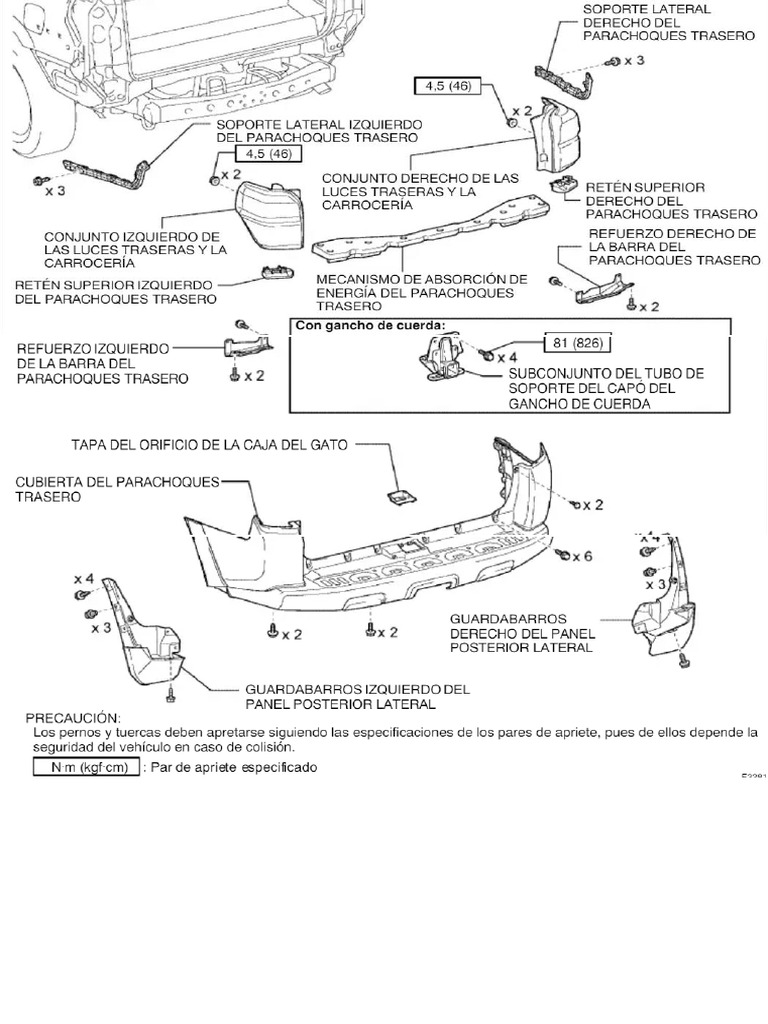 Partes Parachoques Posterior | PDF