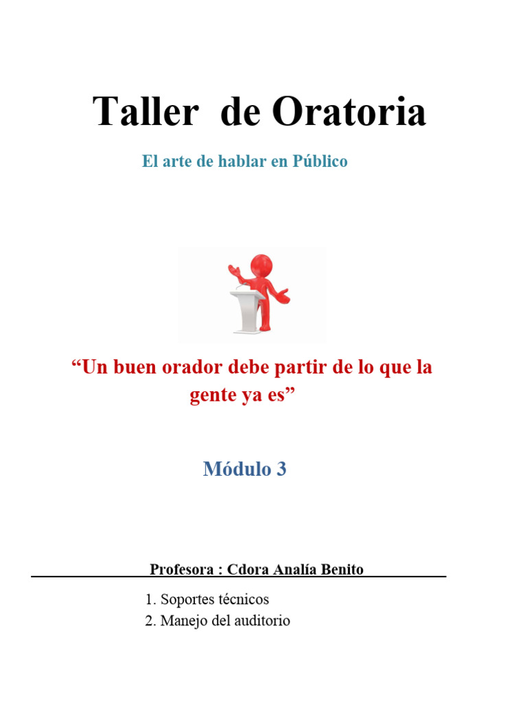 Técnicas Efectivas de Oratoria | PDF | Hablar en público | Motivación