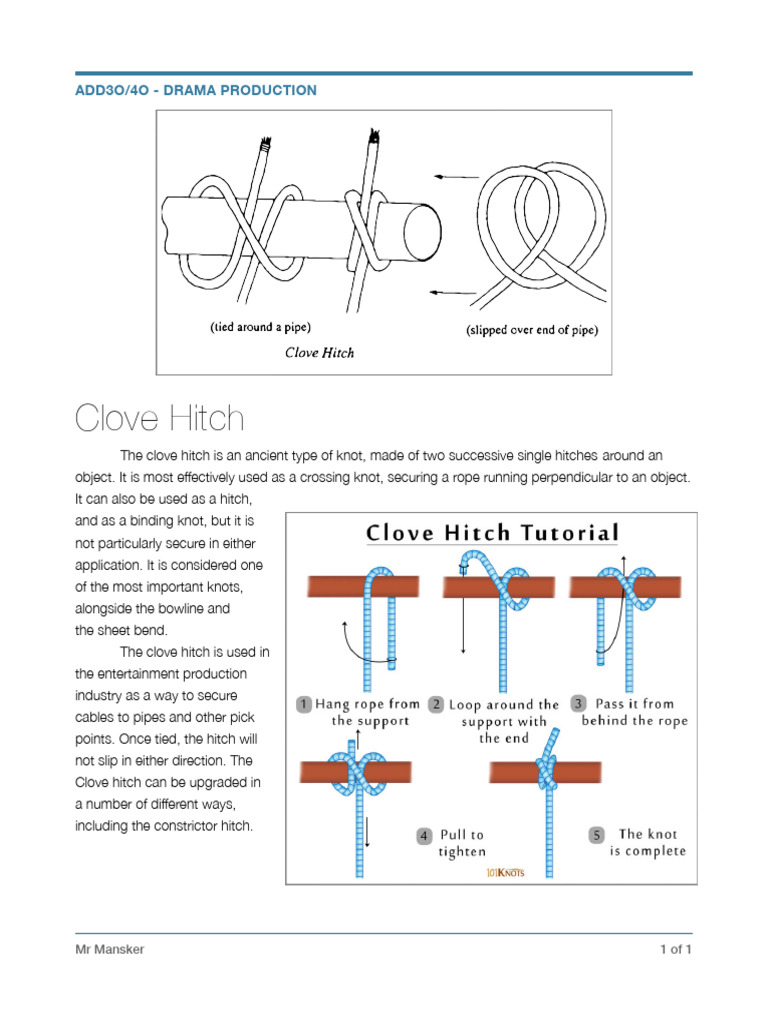 Clove Hitch PDF