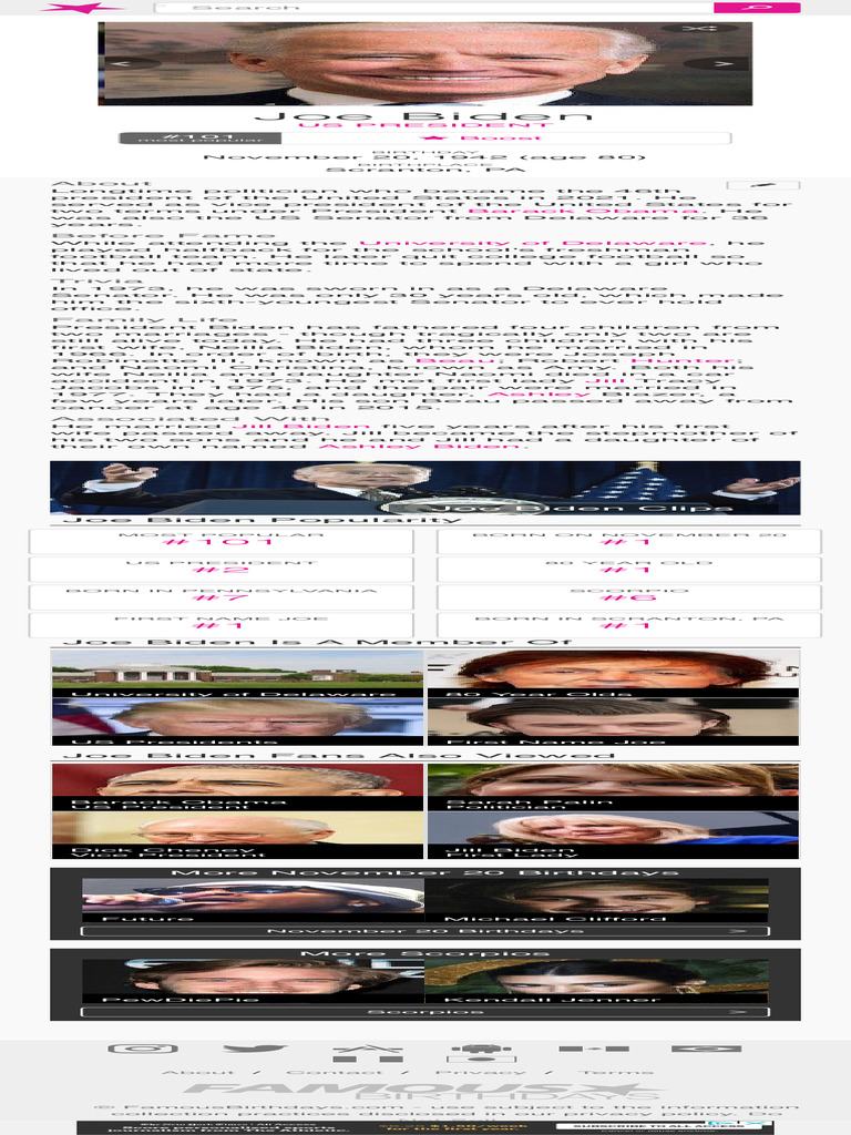 Joe Biden - Age, Family, Bio Famous Birthdays | PDF | Joe Biden