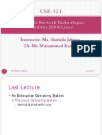 Instructor: Ms. Shahida Jabeen TA: Mr. Muhammad Kashif: Enterprise Network Technologies: Windows 2000/linux