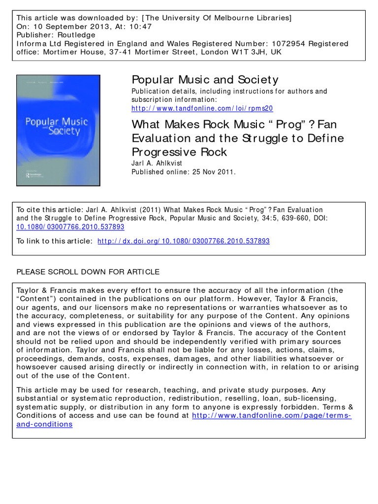 What Makes Rock Prog Pdf Progressive Rock Rock Music