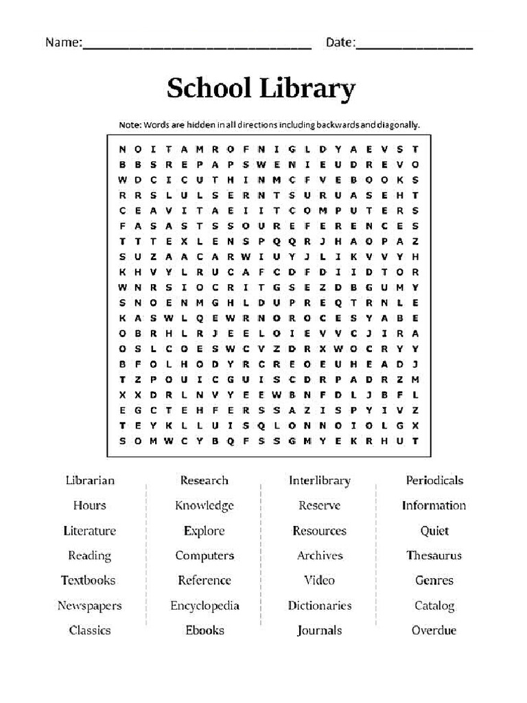 Word Maze Education School Library PDF