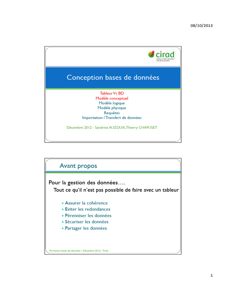 Bases de données : Concepts et Méthodes | PDF | Microsoft Access ...