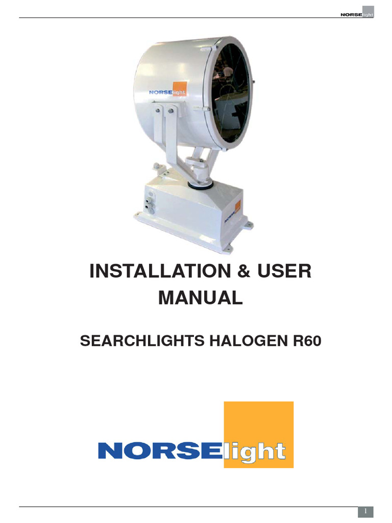 Norselight R60 Searchlight Manual | PDF | Alternating Current | Power ...