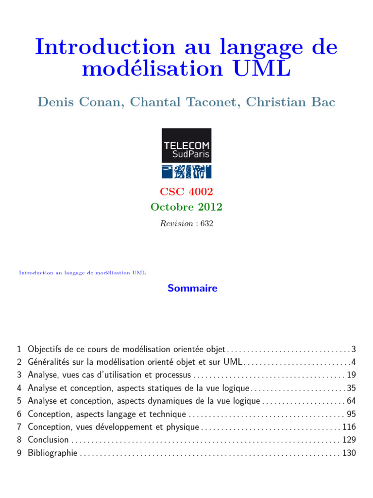 Introduction au langage UML et modélisation | PDF | Langage de ...