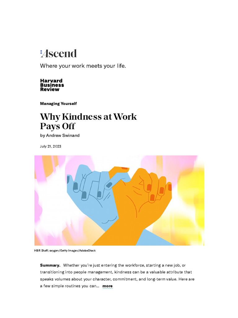 The Power of Kindness at Work | PDF | Mental Health | Well Being