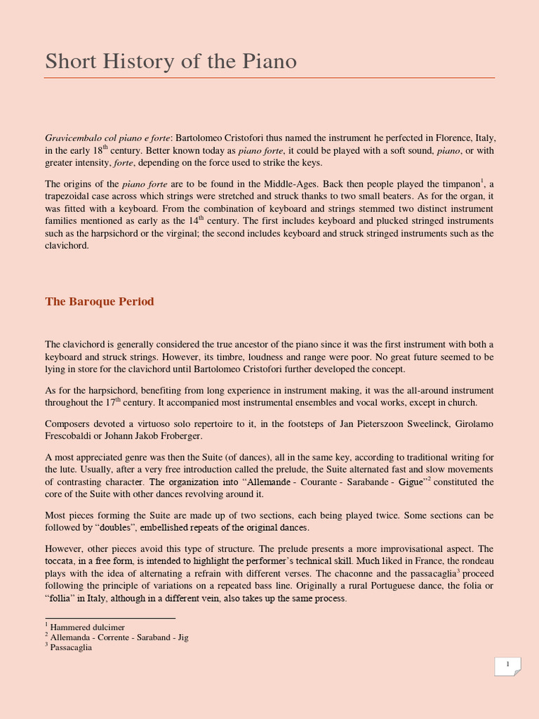 shorthistoryofthepiano PDF Piano Harpsichord
